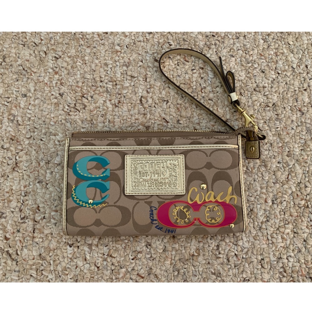 COACH Signature Monogram Wristlet/Wallet